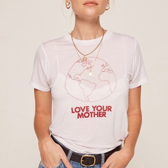 Reformation Tops - Reformation Love Your Mother White Tee